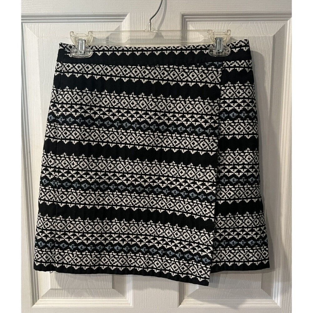 Ann Taylor LOFT womens pencil skirt sz 4 southwest tweed career faux wrap mini - Picture 9 of 9